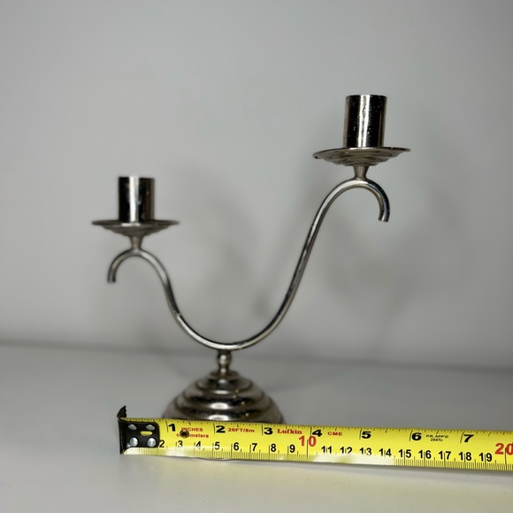 Antique Vintage Silver Two candles holder - Picture 2 of 8